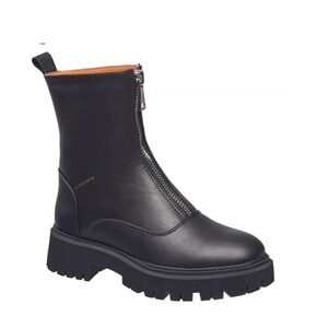 French Connection Black Zip-Up Winter Boots